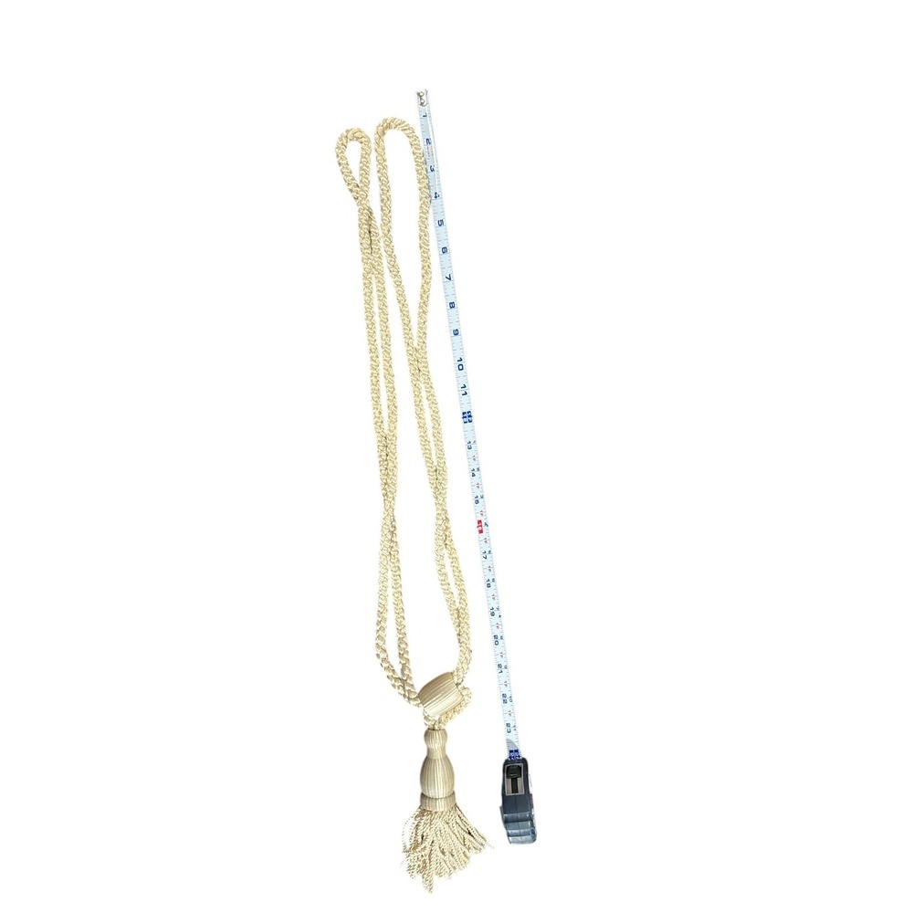 Lot‎ of 6 wood beaded tasseled fringe ropes necklace belt vintage & New - Picture 5 of 9